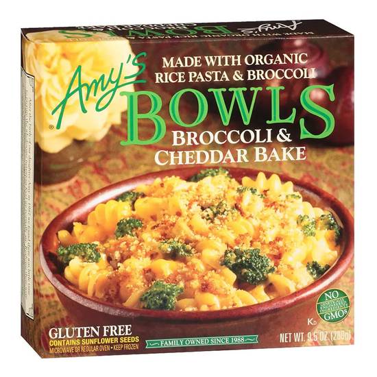 Order Amy's Frozen Bowls Broccoli and Cheddar Bake 9.5oz food online from Everyday Needs by Gopuff store, St. Petersburg on bringmethat.com