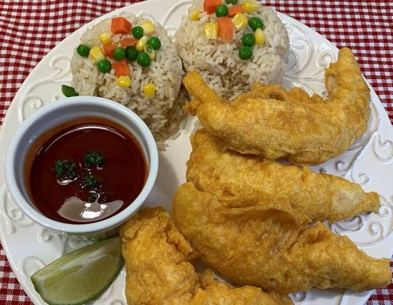 Order 4 Chicken Strips Combo food online from Crispy Chicken & Rice store, Garland on bringmethat.com
