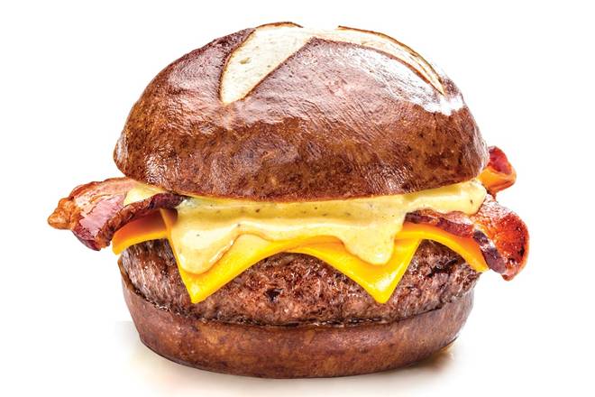 Order Pretzel Bacon Burger food online from Arooga's Route 11 store, Mechanicsburg on bringmethat.com