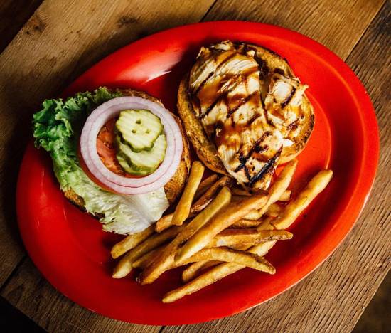 Order Chargrilled Chicken Sandwich with One Side food online from Bonos Pit Bar-B-Q & Catering store, Jacksonville on bringmethat.com