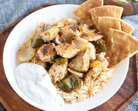Order Chicken Souvlaki Dinner food online from Savory Salads store, Arlington Heights on bringmethat.com