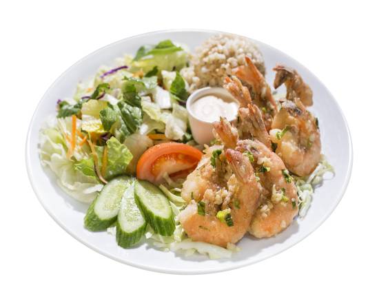 Order Garlic Shrimp Salad food online from L&L Hawaiian Bbq store, San Diego on bringmethat.com