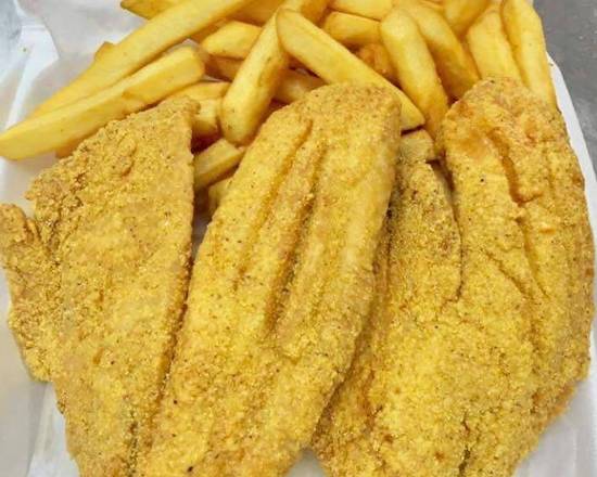 Order Tilapia Fillet (2 PC Boneless) food online from Sharks Seafood & More store, Bowie on bringmethat.com