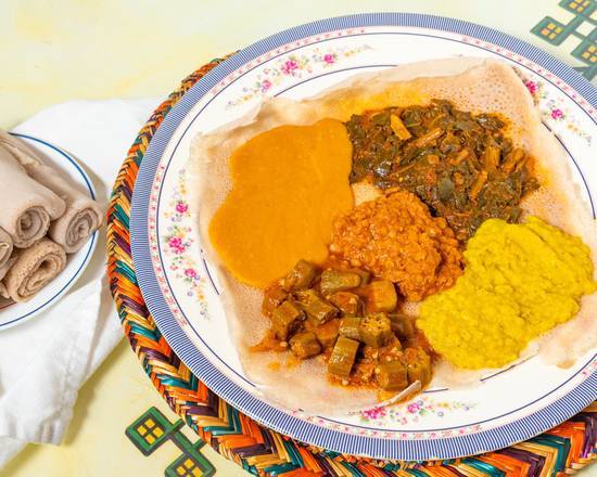 Order Dahlak Vegetable Mesob food online from Dahlak Restaurant store, Philadelphia on bringmethat.com