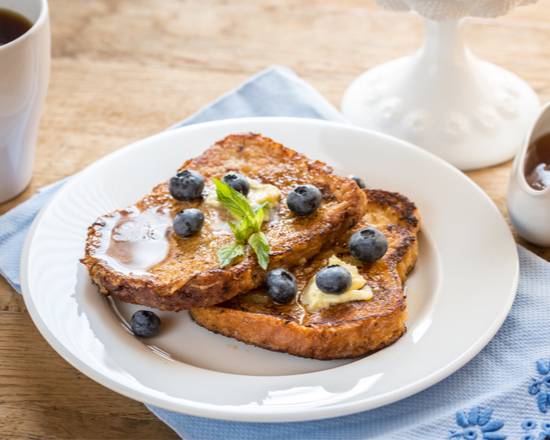 Order Blueberry French Toast food online from The Pancake Snob store, New York on bringmethat.com