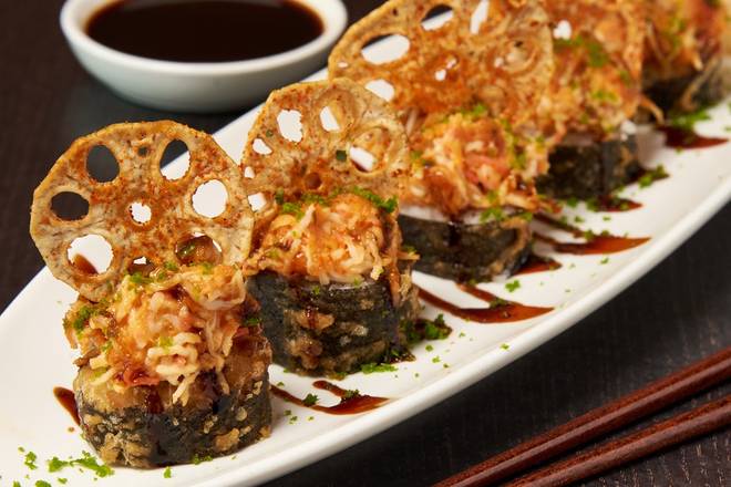 Order SPICY LOTUS TEMPURA ROLL food online from Benihana Miami store, Coral Gables on bringmethat.com
