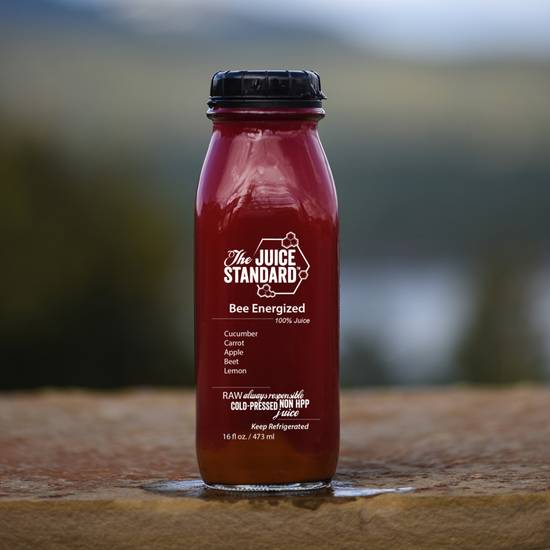 Order Bee Enegized Juice 16oz food online from The Juice Standard store, Las Vegas on bringmethat.com
