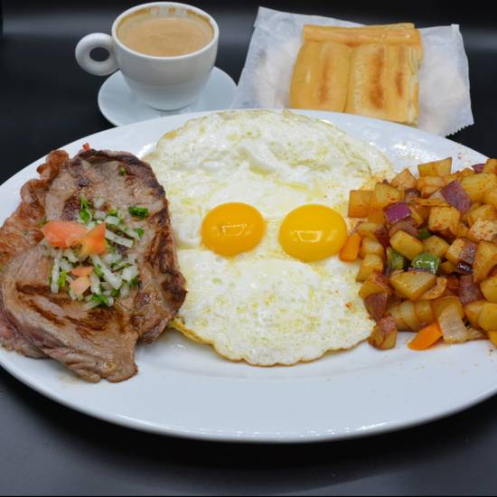 Order BISTEC A CABALLO food online from I Am Latin Cafe store, Miami on bringmethat.com