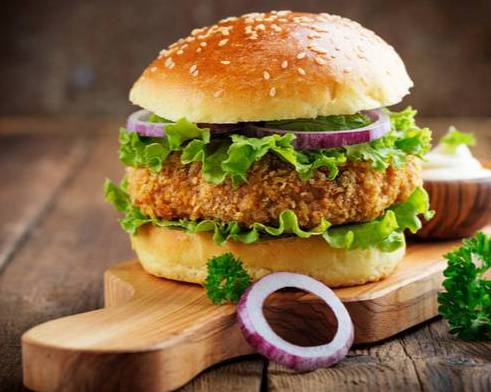 Order Crispy Chicken Burger food online from Falafel Flame store, Sunnyvale on bringmethat.com