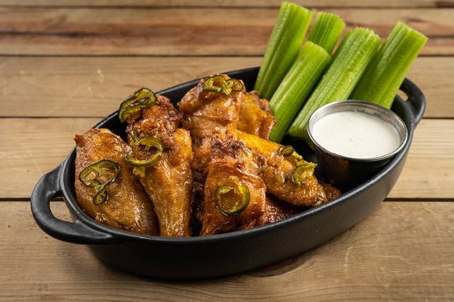 Order Wings Bone In Jalapeno Honey food online from Bar Louie store, Murfreesboro on bringmethat.com