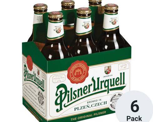 Order Pilsner Urquell Czech Pilsner Beer, (11 oz x 6 ct) Btls food online from Golden Ox Liquors store, Saint Augustine on bringmethat.com