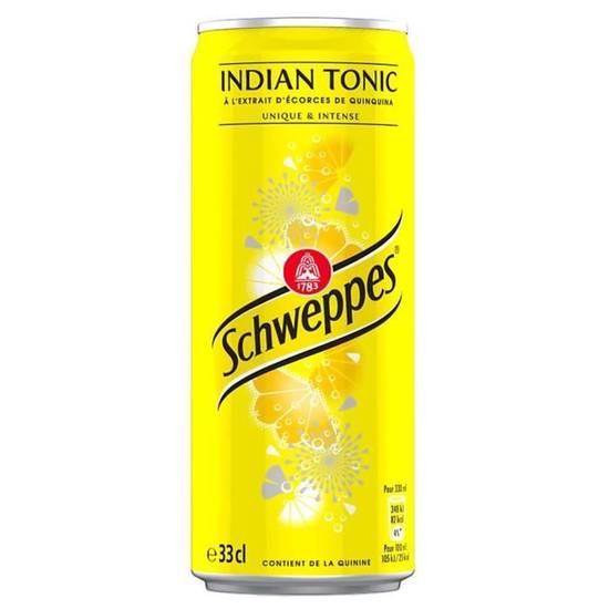 Schweppes indian tonic boite 33 cl