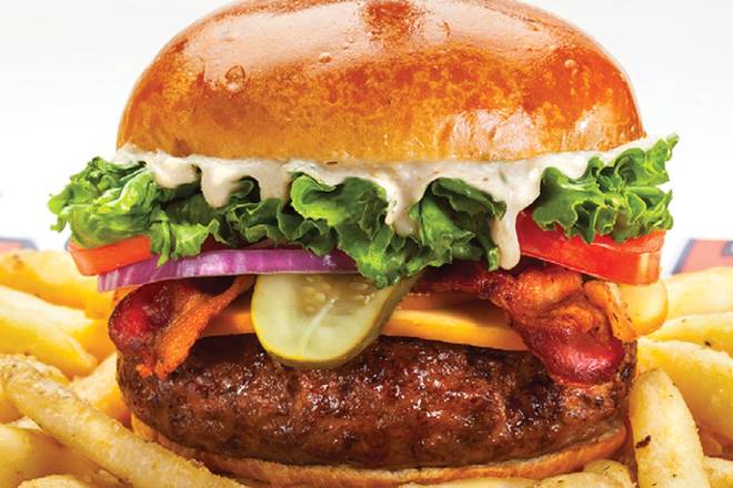 Order It's So Gouda Burger food online from Arooga's Route 11 store, Mechanicsburg on bringmethat.com