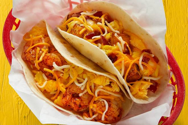 Order Shrimp, Egg, & Cheese Taco food online from Fuzzy's Taco Shop store, Lakeland on bringmethat.com