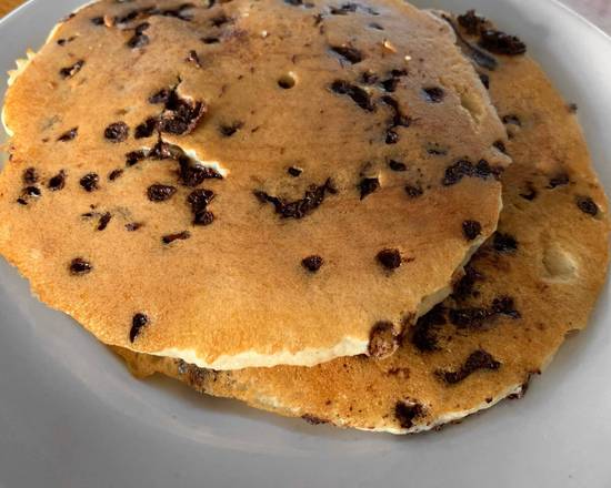 Order Chocolate Chip Pancakes (2 pcs) food online from Zachary's Restaurant store, Cape Canaveral on bringmethat.com