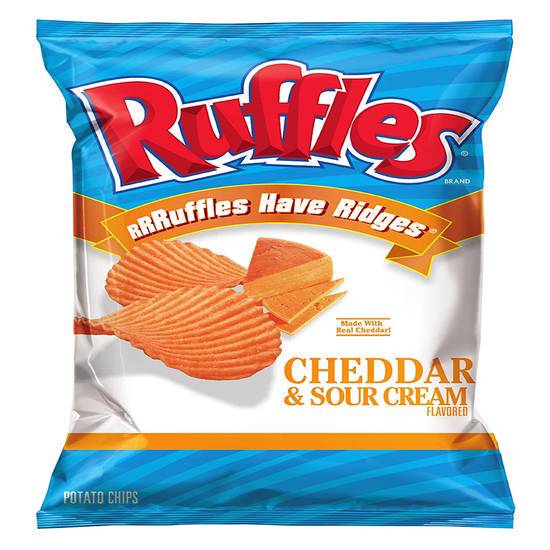 Order Ruffles Sour Cream & Cheddar (2.6 oz) food online from Gilligan Retail store, Prescott on bringmethat.com