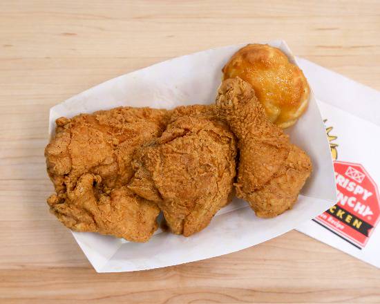 Order 3 Pieces Mix - Chicken and 1 Biscuit food online from Krispy Krunchy Chicken store, Doraville on bringmethat.com