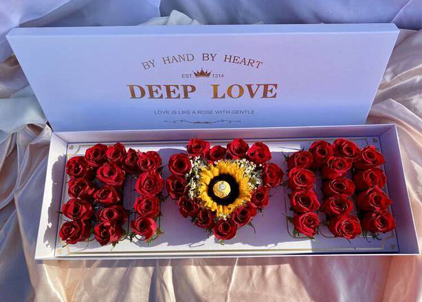 Order MOM Presentation Box Made With Desserts, Flowers or Both food online from Lb Cake Stop store, Baldwin Park on bringmethat.com