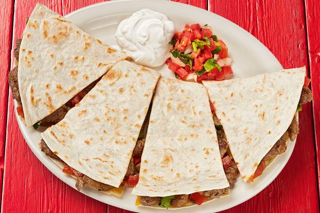 Order Fajita Beef Quesadilla food online from Fuzzy's Taco Shop store, Lakeland on bringmethat.com
