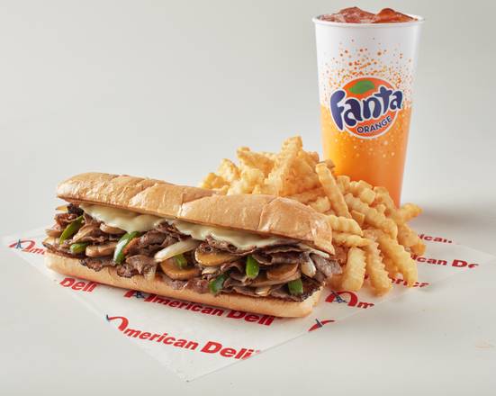 Order Philly Meal (Fries and Drink) food online from American Deli store, Brunswick on bringmethat.com