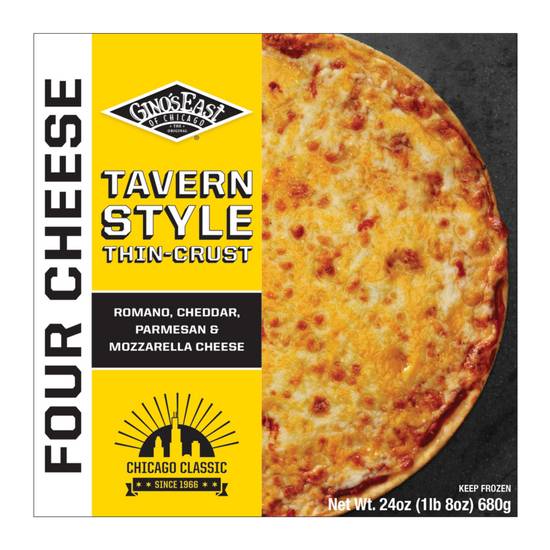 Order Gino's East Four Cheese Tavern Style Thin Crust Pizza 12-Inch food online from Everyday Needs by Gopuff store, Melrose Park on bringmethat.com