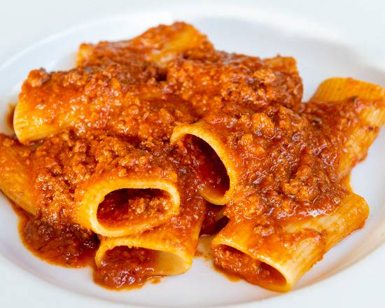 Order Paccheri Bolognese + Choice of Insalate food online from Sor Tino store, Los Angeles on bringmethat.com