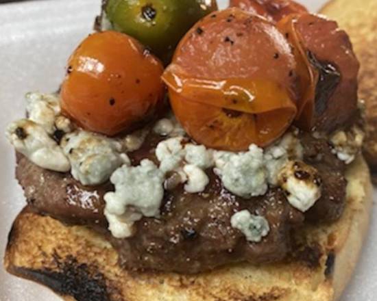 Order Burga Blue Burger (1/4 lb) food online from Catered Delight Llc store, Casselberry on bringmethat.com