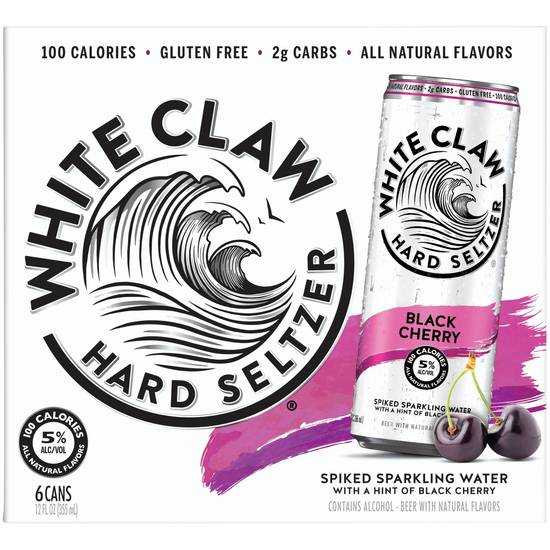 Order Whiteclaw Black Cherry food online from Santa Monica Liquor store, Santa Monica on bringmethat.com