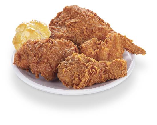 Order 4 Pieces Dark - Chicken and 1 Biscuit food online from Krispy Krunchy Chicken store, Doraville on bringmethat.com