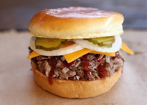 Order Brisket & Cheese Classic Sandwich food online from Dickey Barbecue Pit store, Orlando on bringmethat.com