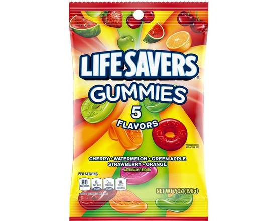 Order Life Savers Gummies 5 Flavors Gummy Candy - 7oz food online from Trumbull Super Stop store, Trumbull on bringmethat.com