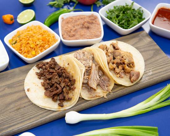 Order 3 Regular Taco Combo food online from El Super store, San Diego on bringmethat.com