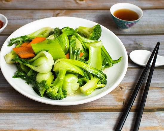 Order Stir Fried Mixed Green Vegetables food online from Enjoy Vegetarian Restaurant store, San Francisco on bringmethat.com