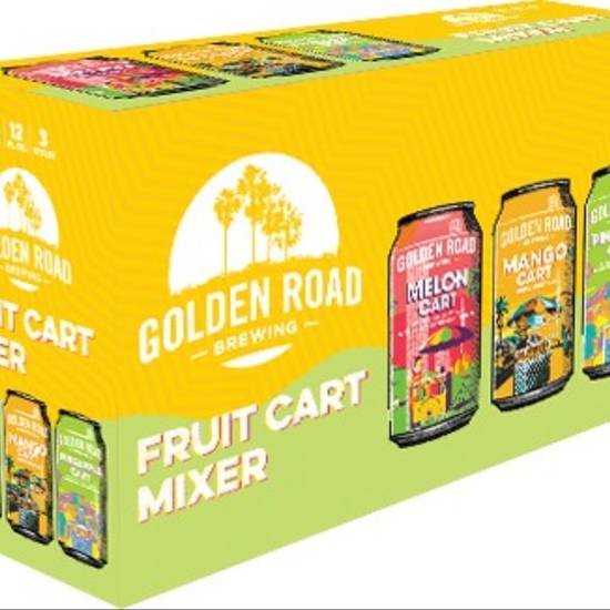 Order Golden Road Fruit Cart Mixer Variety Pack (12 fl. oz. can, 15 pk.) food online from Rocky Liquor store, Claremont on bringmethat.com