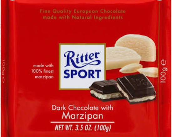 Order Ritter Sport Dark Chocolate Marzipan 3.5oz food online from George's Market store, San Francisco on bringmethat.com