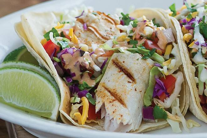 Order Grilled Fish Taco food online from Sharky's Woodfired Mexican Grill store, Los Angeles on bringmethat.com