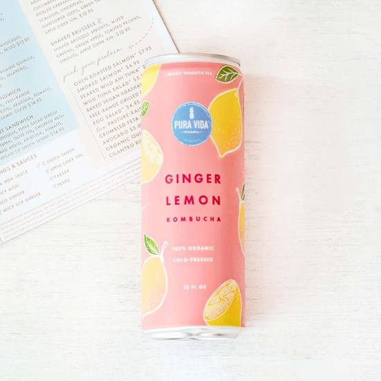 Order GINGER LEMON KOMBUCHA food online from Pura Vida store, Miami on bringmethat.com
