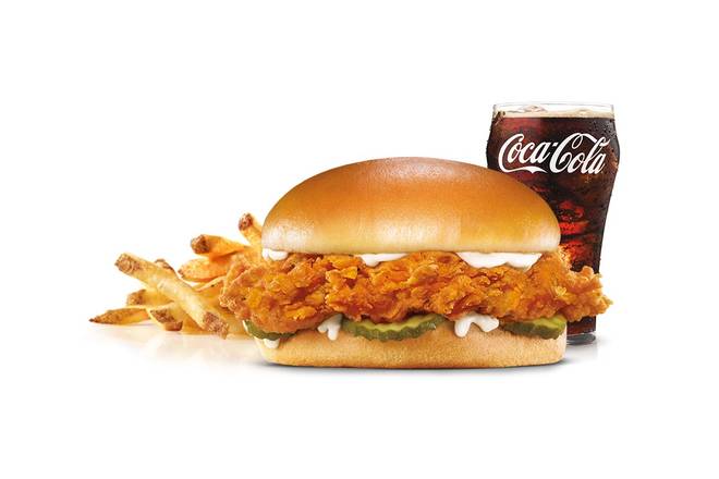 Order Hand-Breaded Chicken Sandwich Combo food online from Hardee store, Chambersburg on bringmethat.com
