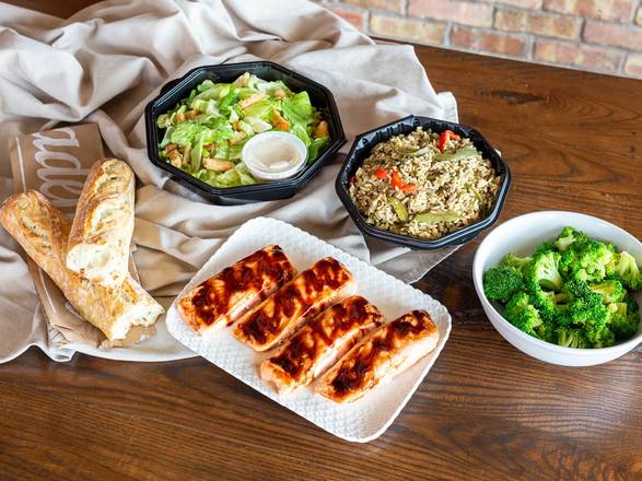 Order Salmon Dinner for 4 food online from La Madeleine Country French Cafe store, Harahan on bringmethat.com