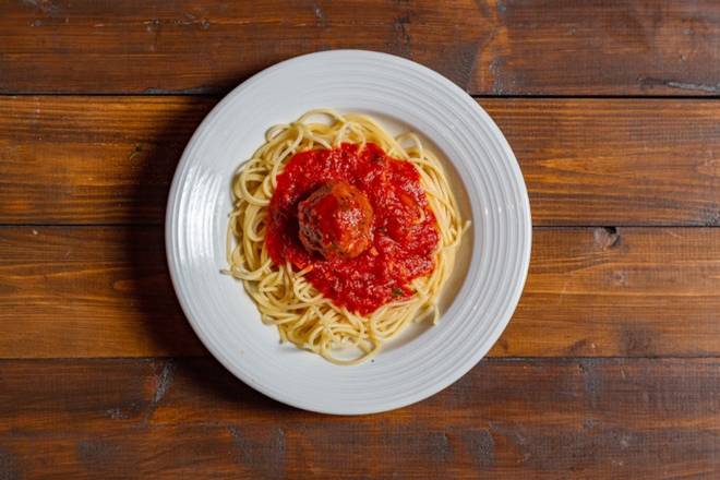 Order Kids - Spaghetti & Marinara Meatballs food online from Pinstripes store, North Bethesda on bringmethat.com
