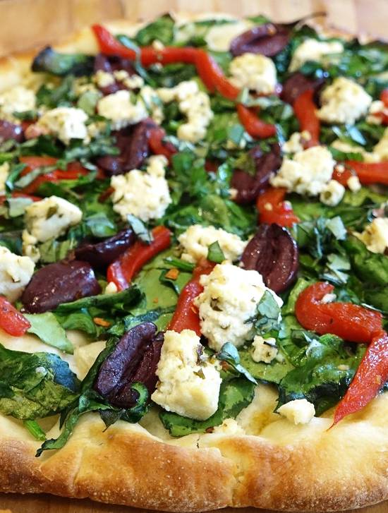 Order 14" GREEK PIZZA food online from Amore Pizzeria store, Clearwater on bringmethat.com