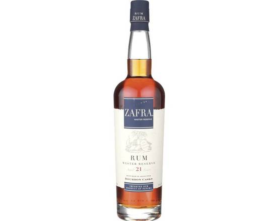 Order Zafra 21 Year Old Master Reserve, 750mL rum (40.0% ABV) food online from Woodbury Wine & Spirits store, ORLANDO on bringmethat.com