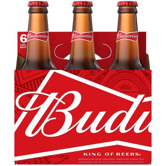 Order Budweiser, 6pk-12oz bottle beer (5.0% ABV) food online from Pgi Liquors store, Punta Gorda on bringmethat.com