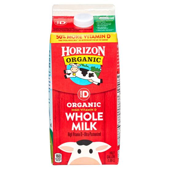 Order Horizon Organic Whole Milk 1/2 Gallon With Vitamin D food online from Everyday Needs by Gopuff store, Tampa on bringmethat.com