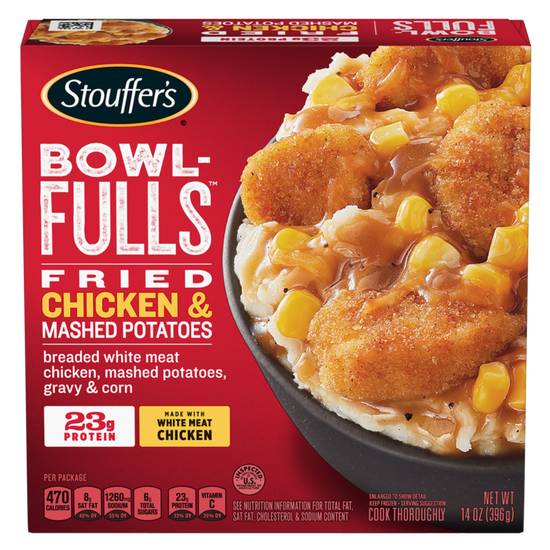 Order Stouffer's Frozen BowlFull Fried Chicken & Mashed Potato Meal 14oz food online from Everyday Needs by Gopuff store, Baton Rouge on bringmethat.com