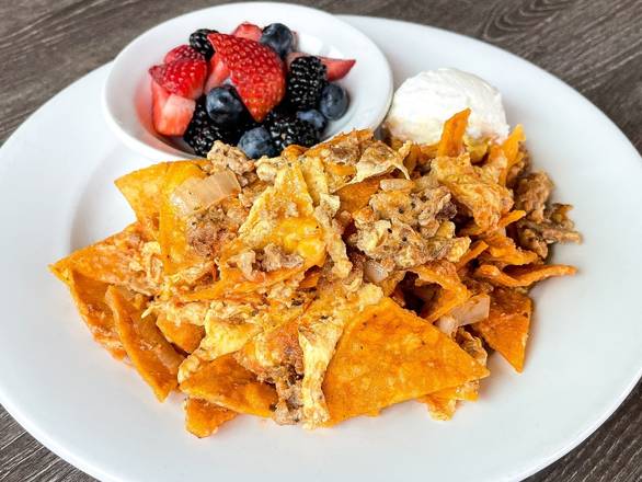 Order Chilaquiles food online from Hugo Restaurant store, Studio City on bringmethat.com