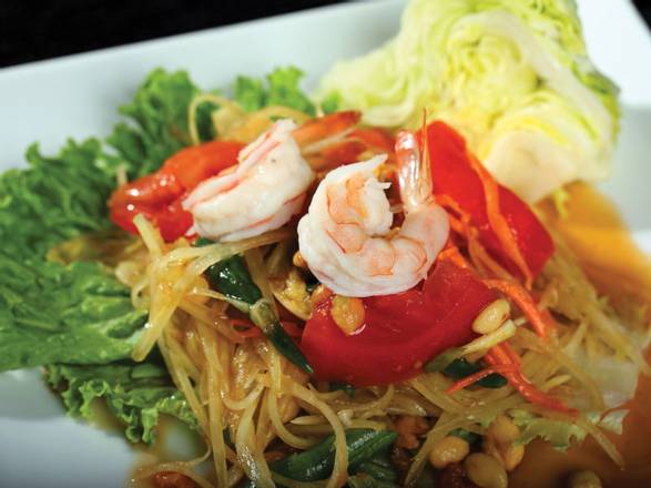 Order Papaya Salad Som Tum with Shrimp food online from Thai By Sushi On Fire store, Fountain Valley on bringmethat.com