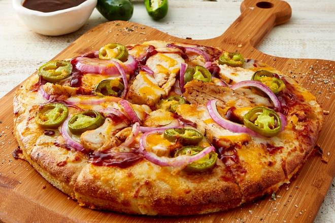 Order BBQ Chicken & Jalapeno Pizza food online from Schlotzskys Deli store, Midland on bringmethat.com