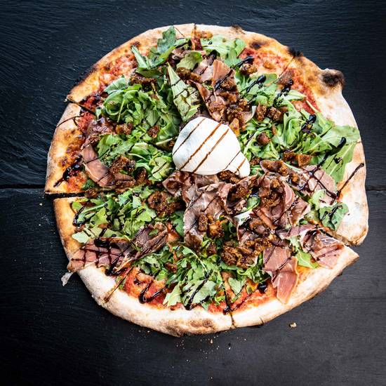 Order Pizza Burrata Prosciutto & Figs food online from The Pasta Box store, Miami on bringmethat.com