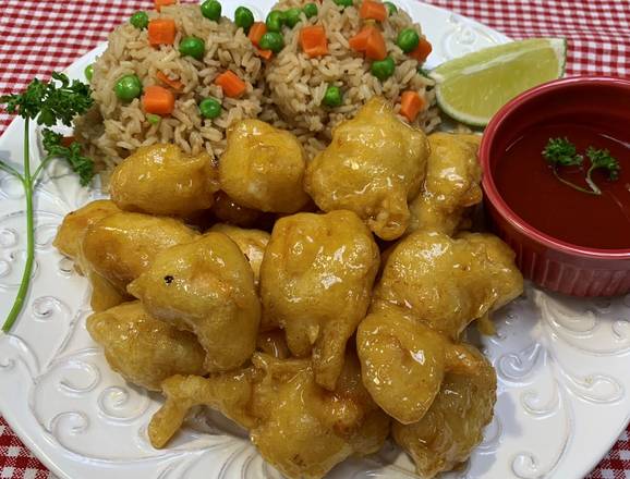 Order Orange Chicken & Rice Only food online from Crispy Chicken & Rice store, Garland on bringmethat.com